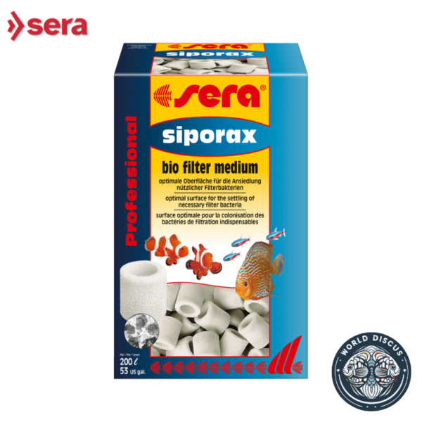 Portada del Sera Siporax Professional 15 mm, mostrando su presentación y envase diseñado para una filtración biológica eficiente.
