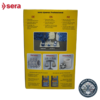 Reverso de la caja del Sera Siporax Professional 15 mm, mostrando las especificaciones, instrucciones y beneficios del producto.