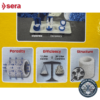 Reverso de la caja del Sera Siporax Professional 15 mm, mostrando las especificaciones, instrucciones y beneficios del producto.